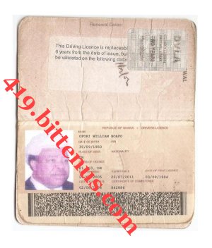 Driving License Boafo William Ofori